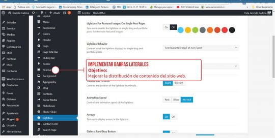 Implementación de barras laterales